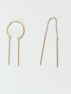 Catbird Mismatched 14k Gold Drop Earrings, Jack + G, Blanca Monrós Gómez